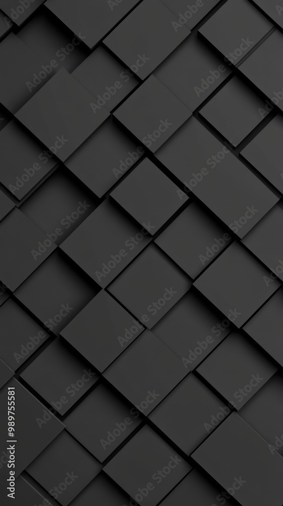 Fototapeta premium A textured black background with overlapping diamond-shaped patterns.