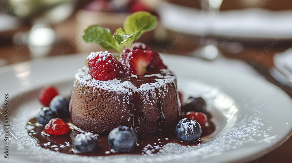 Decadent Chocolate Dessert with Fresh Berries Decadent Chocolate Dessert with Fresh Berries