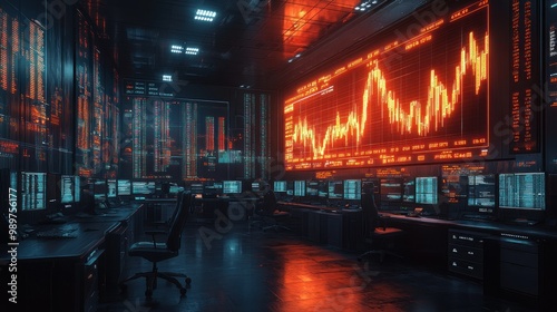 Trading Room with a Large Screen photo