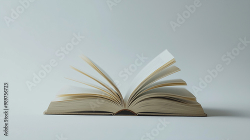 close up of a book with white background