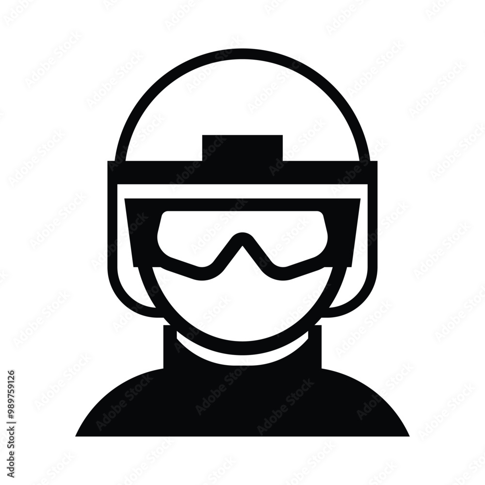 Iconic Helmeted Figure for Safety and Protection Theme Iconic Helmeted Figure for Safety and Protection Theme