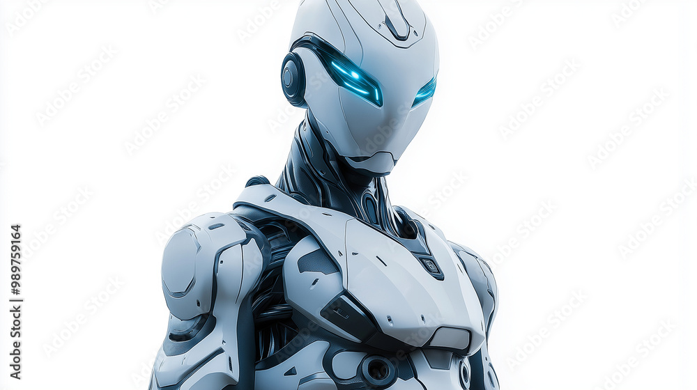 blue light robot isolated on white blue light robot isolated on white