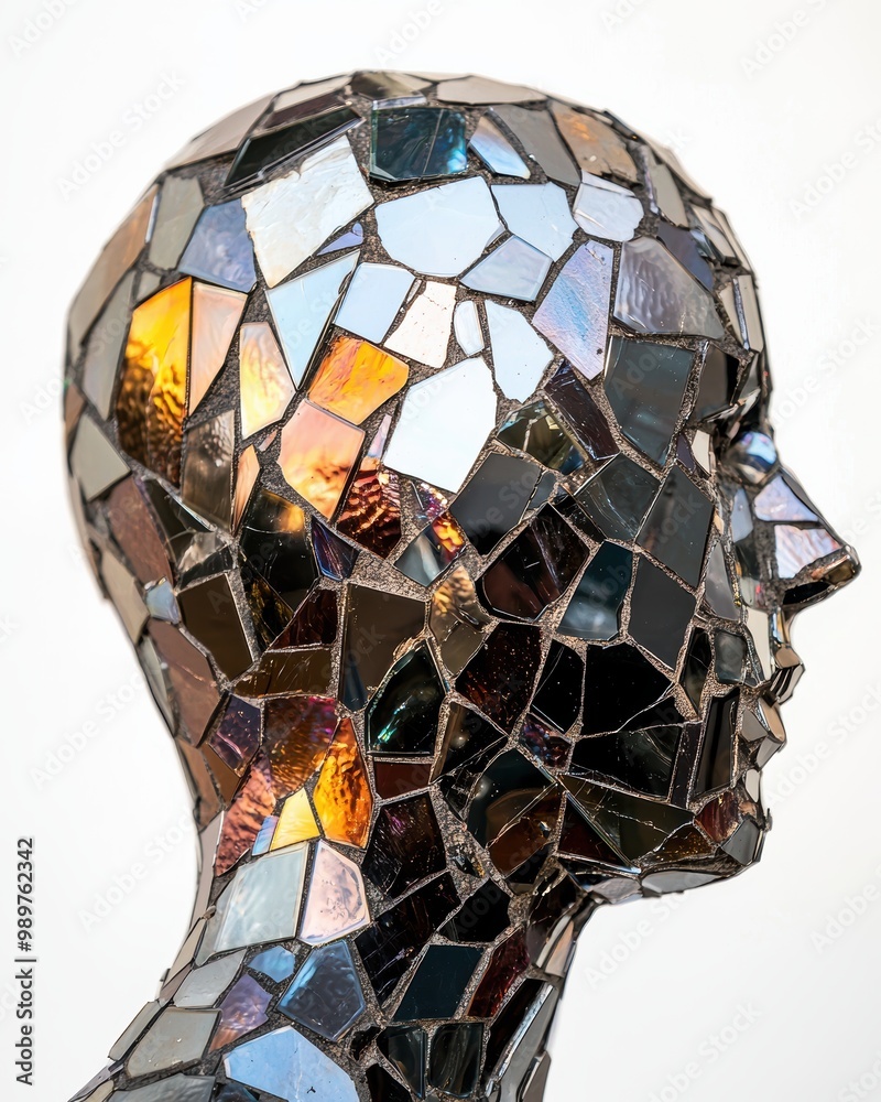 Shattered glass mosaic sculpture