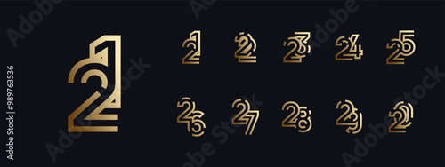 Logo 21th-29th, 21-29 years happy anniversary, Creative design template for celebration, birthday, greeting and invitation. Editable file