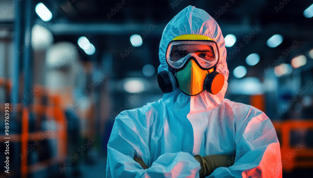 This image showcases an individual in a hazmat suit and respirator, emphasizing the importance of safety and protection in hazardous environments. A crucial look at modern safety standards. This image showcases an individual in a hazmat suit and respirator, emphasizing the importance of safety and protection in hazardous environments. A crucial look at modern safety standards.