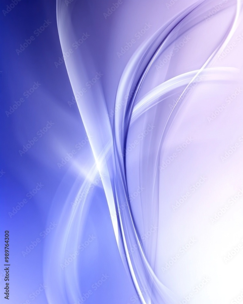 Fototapeta premium Abstract design featuring smooth flowing lines in blue and purple hues.
