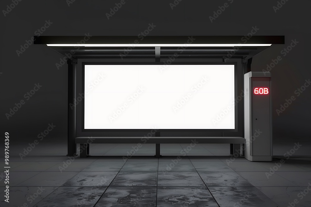 Blank billboard in bus stop. Mock up, 3D Rendering Blank billboard in bus stop. Mock up, 3D Rendering