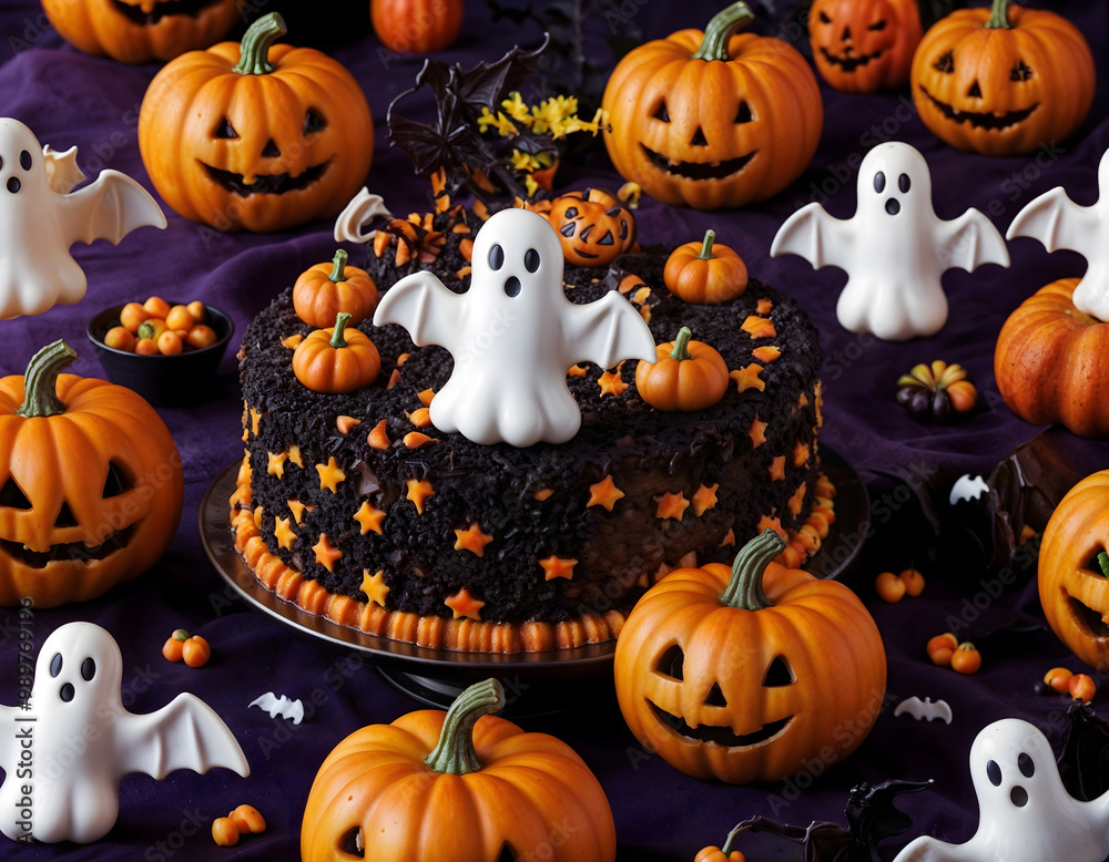 halloween night scene halloween night scene