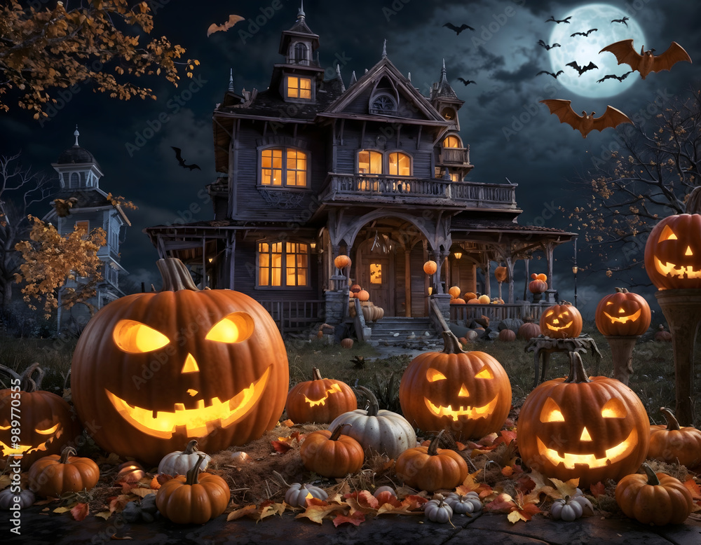 halloween night scene halloween night scene