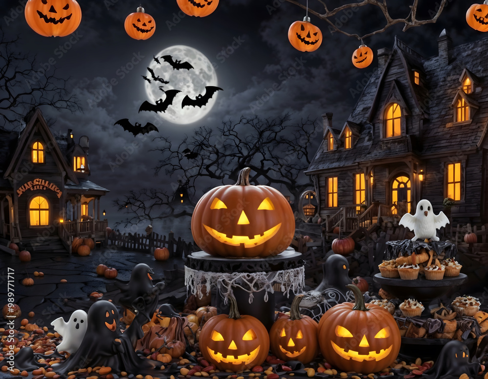 halloween night scene