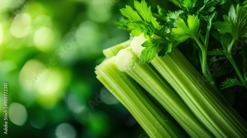 Fresh Green Celery Stalks