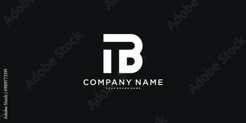 BT or TB letter logo design. Creative T B letter icon. Premium Vector