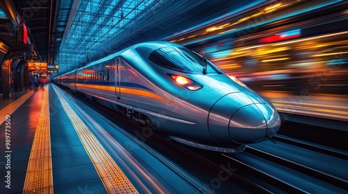 High Speed Train in Motion photo