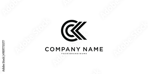 CK letter logo design. Creative C K letter icon. Premium Vector
