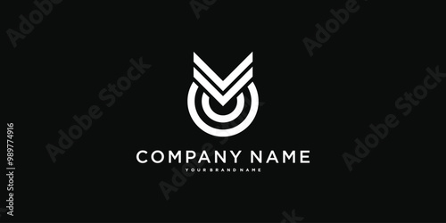 OM or MO letter logo design. Creative O M letter icon. Premium Vector