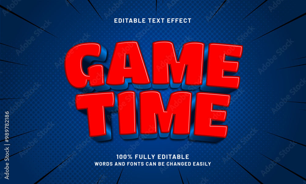 Obraz premium game time editable text effects with a kids and happy theme