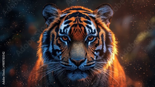 Close-up Portrait of a Majestic Tiger