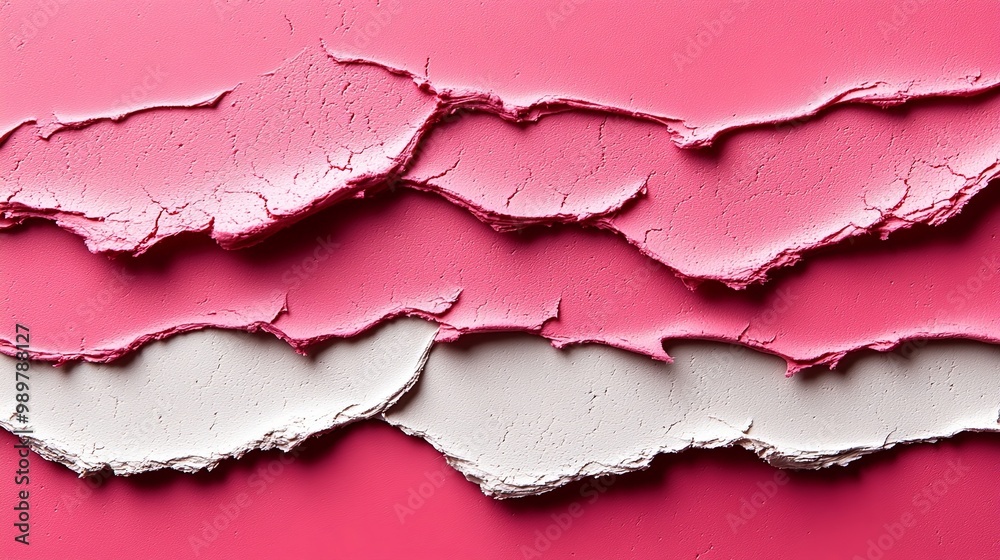 Abstract Textured Pink and White Swirls, A Close-Up View of Cosmetic Color Swatches, Bold Hues and Irregular Edges for a Dramatic Aesthetic Abstract Textured Pink and White Swirls, A Close-Up View of Cosmetic Color Swatches, Bold Hues and Irregular Edges for a Dramatic Aesthetic