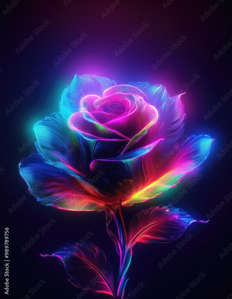 Neon Rose in Bloom Neon Rose in Bloom