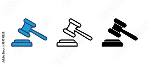 Gavel icon vector. judge gavel icon vector. law icon vector. auction hammer