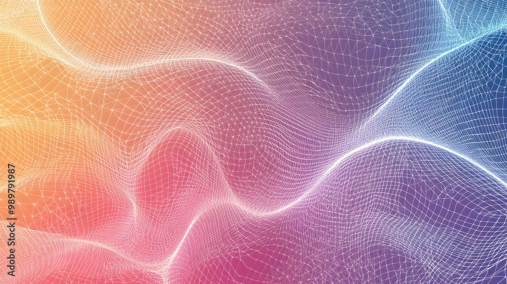 Abstract White Grid Pattern on a Multicolored Gradient Background Abstract White Grid Pattern on a Multicolored Gradient Background