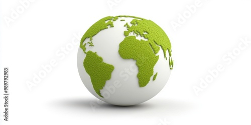 Green Earth Globe Isolated on White Background