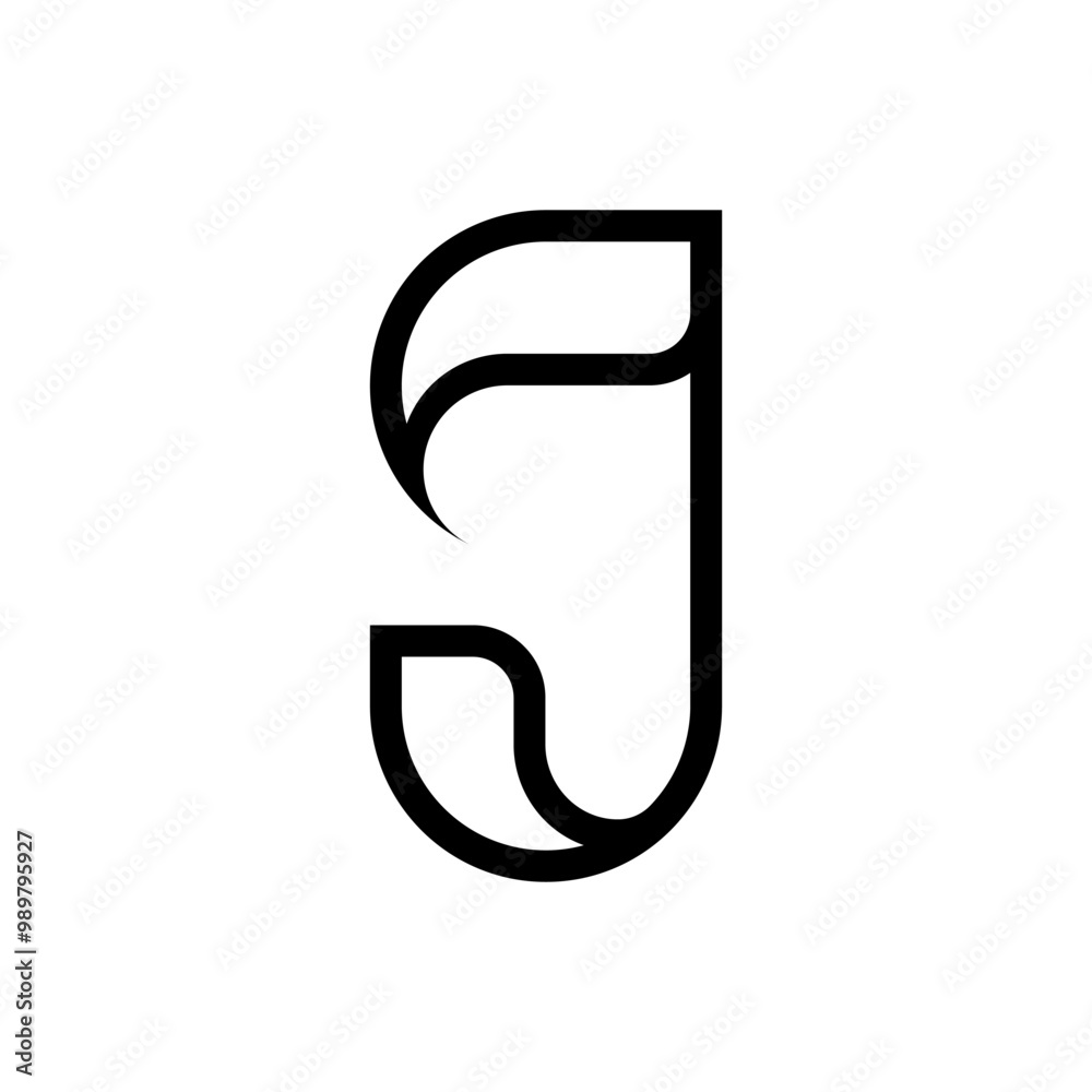 initial letter j unique rounded shape initial letter j unique rounded shape