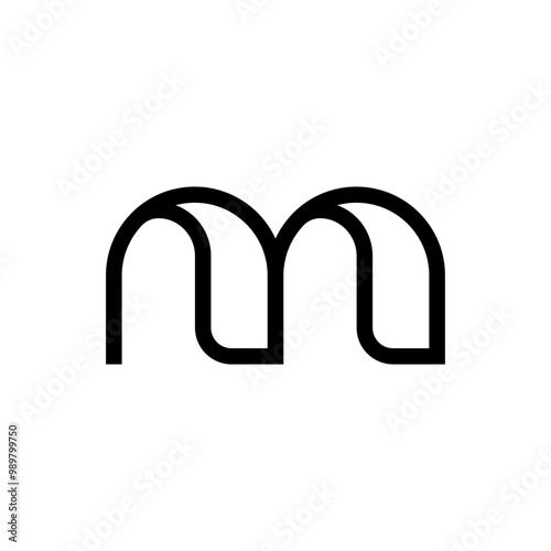 initial letter m unique rounded shape