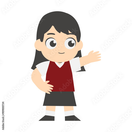 Welcoming Gesture Kindergarten Girl