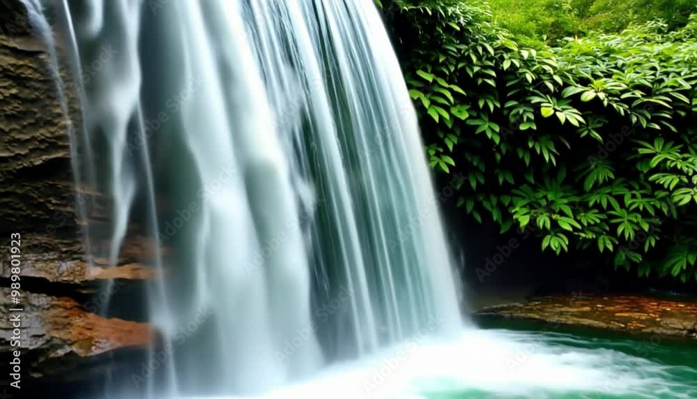 Waterfall in a Tropical Jungle Flowing into a Clear Pool
Waterfall in a Tropical Jungle Flowing into a Clear Pool