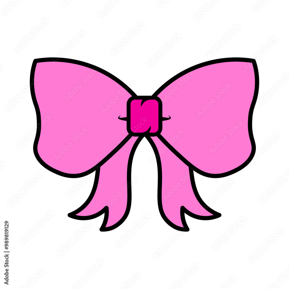 Pink ribbon cartoon, digital art illustration. Pink ribbon cartoon, digital art illustration.