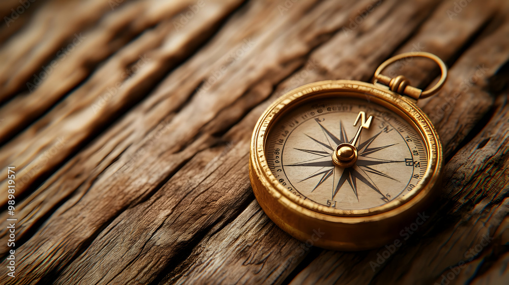 An antique compass resting on weathered wood, symbolizing adventure and exploration. An antique compass resting on weathered wood, symbolizing adventure and exploration.