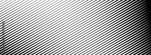 Diagonal line halftone gradation texture. Fade oblique stripe gradient background. Black slanted pattern backdrop. Vanishing parallel tilted striped wallpaper for overlay, print, cover, flyer. Vector