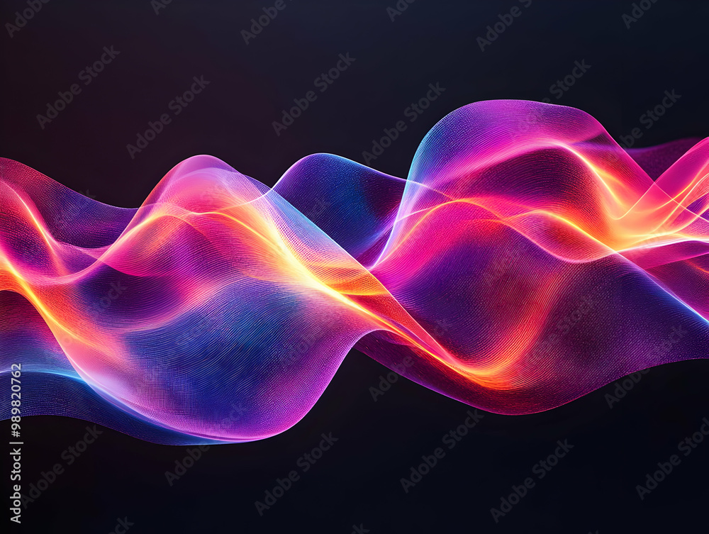 Vibrant wave patterns in pink, purple, and orange against a dark background, creating a lively and dynamic visual effect. Vibrant wave patterns in pink, purple, and orange against a dark background, creating a lively and dynamic visual effect.