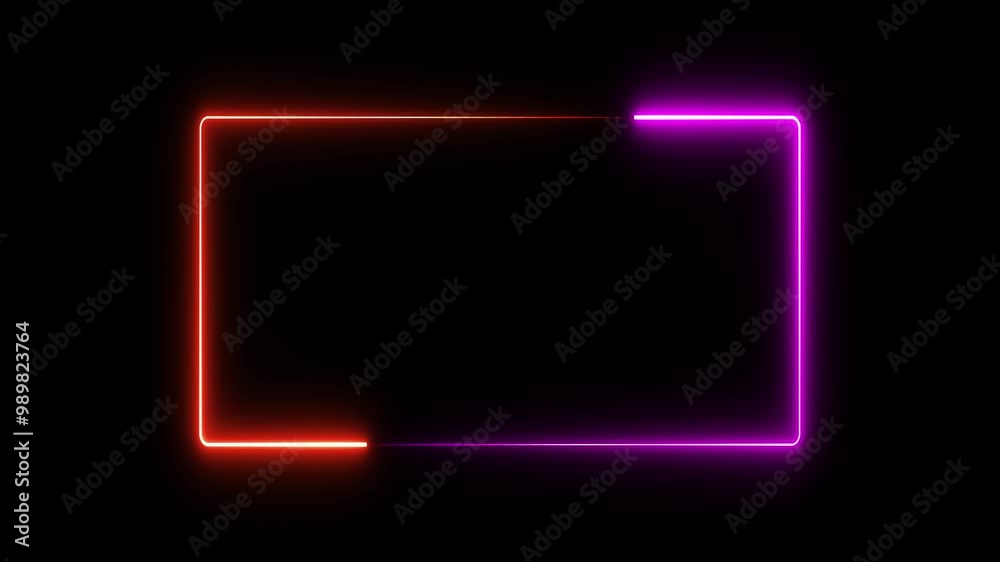 Moving Neon Rectangle Border Frame Animation. Moving Neon Rectangle Border Frame Animation.