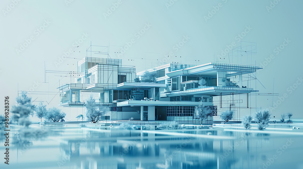 Fototapeta premium 3d render building design