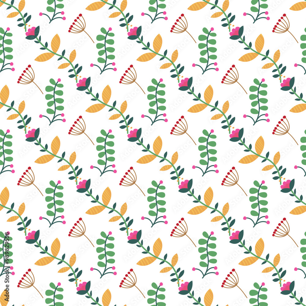 Obraz premium Free vector small winter flowers pattern