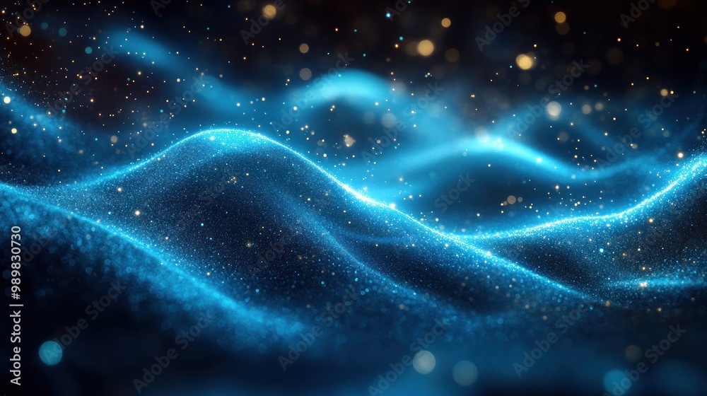 Abstract Blue Glowing Particles Abstract Blue Glowing Particles