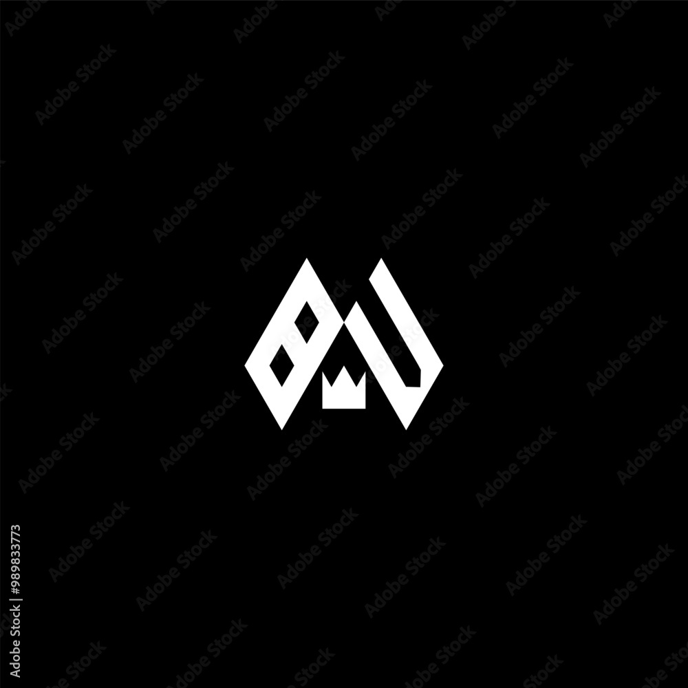 Fototapeta premium Stylish BV Initial Letter Logo with Clean, Minimalist Design.