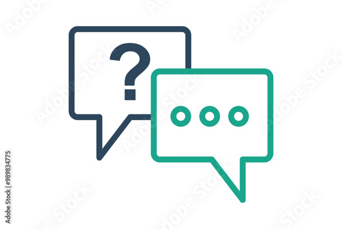 Question answer icon. line icon style. icon related to online course. education elements vector illustration