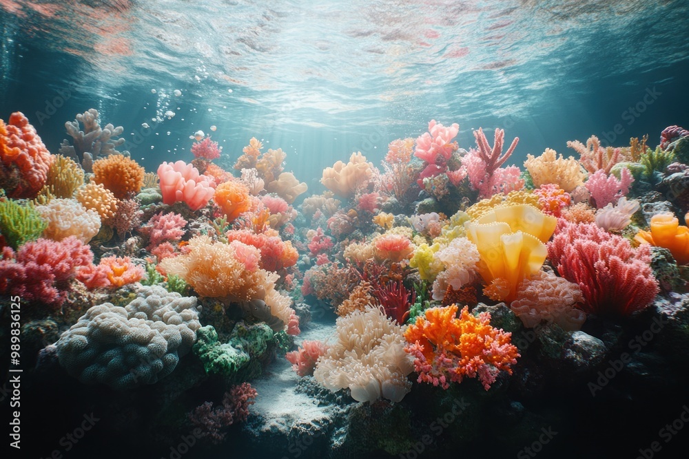 Naklejka premium Vibrant Coral Reef Underwater