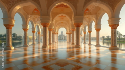 Arches and Reflections of a Mosque