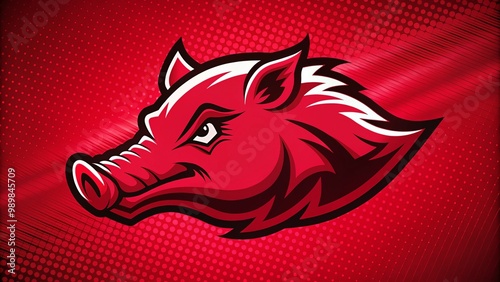 Arkansas Razorback logo illustration featuring a fierce hog design on a vibrant background photo