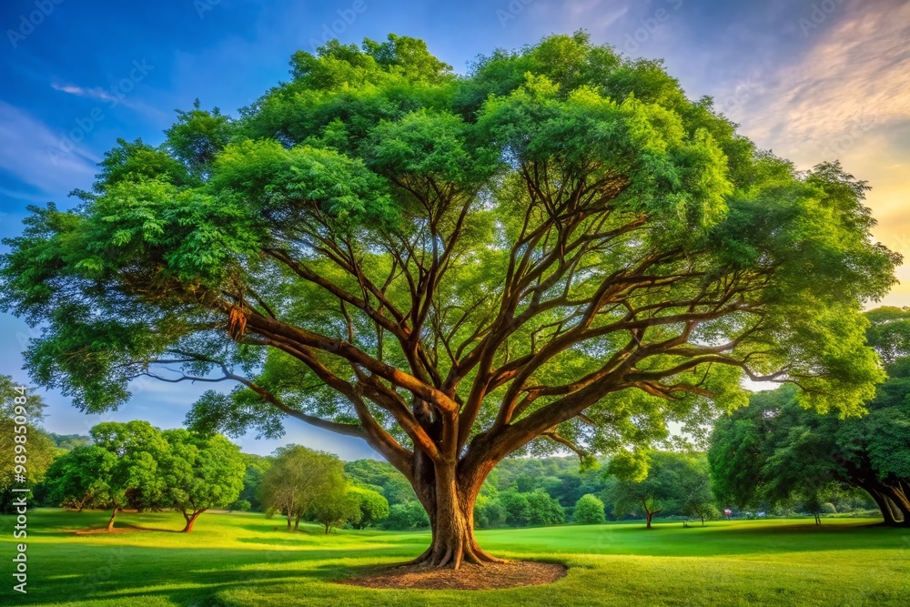 Beautiful Indian Rosewood Tree with Lush Green Leaves in a Serene Natural Landscape Setting Beautiful Indian Rosewood Tree with Lush Green Leaves in a Serene Natural Landscape Setting