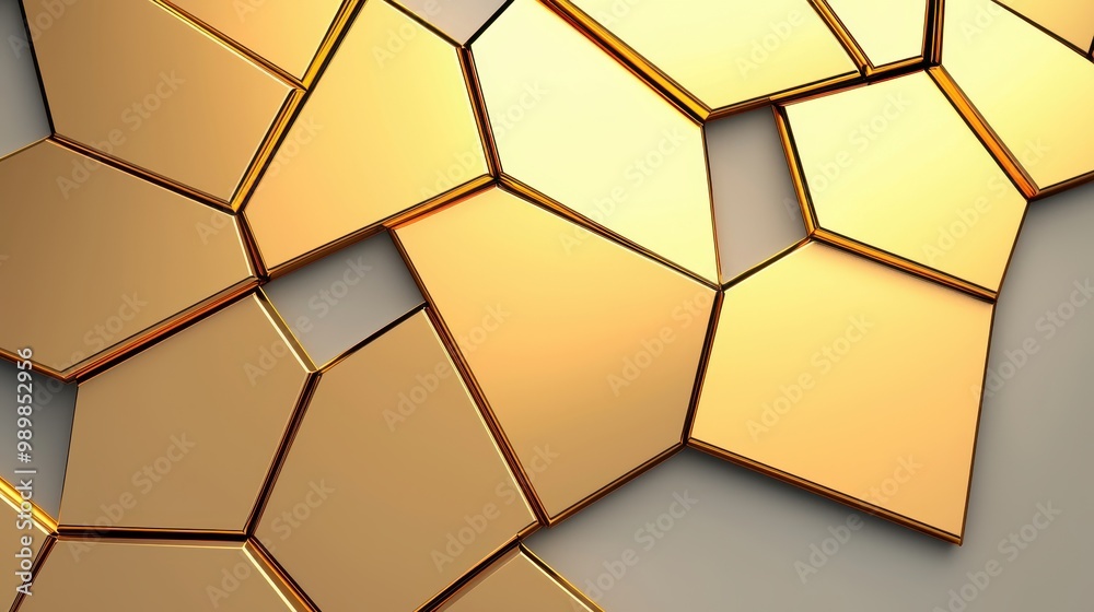 Golden Hexagonal Abstract Pattern Background Golden Hexagonal Abstract Pattern Background