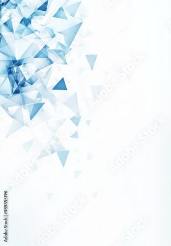 White background featuring small, uniform light blue triangles , perfect for representing technology, business data, and creative ideas.