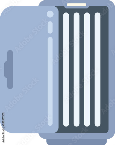 Uv lamp for sterilizing manicuring tools is opening on white background