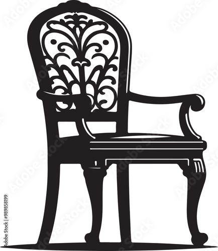 create a chair silhouette vector style with white background