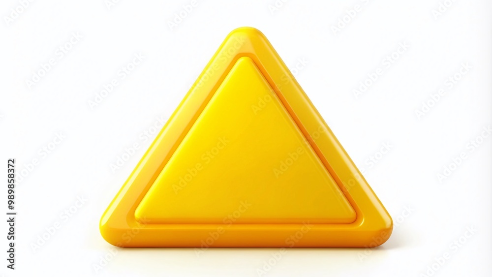 Bright Yellow Triangle Emoji on White Background for Digital Communication and Graphic Design Use Bright Yellow Triangle Emoji on White Background for Digital Communication and Graphic Design Use