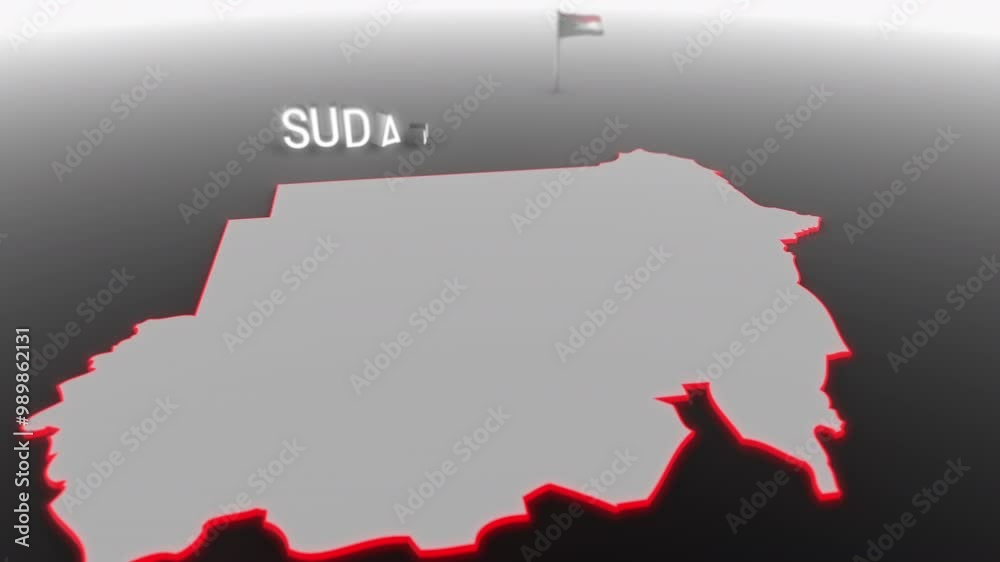 3d animated map of Sudan gets hit and fractured by the text “Inflation” 3d animated map of Sudan gets hit and fractured by the text “Inflation”